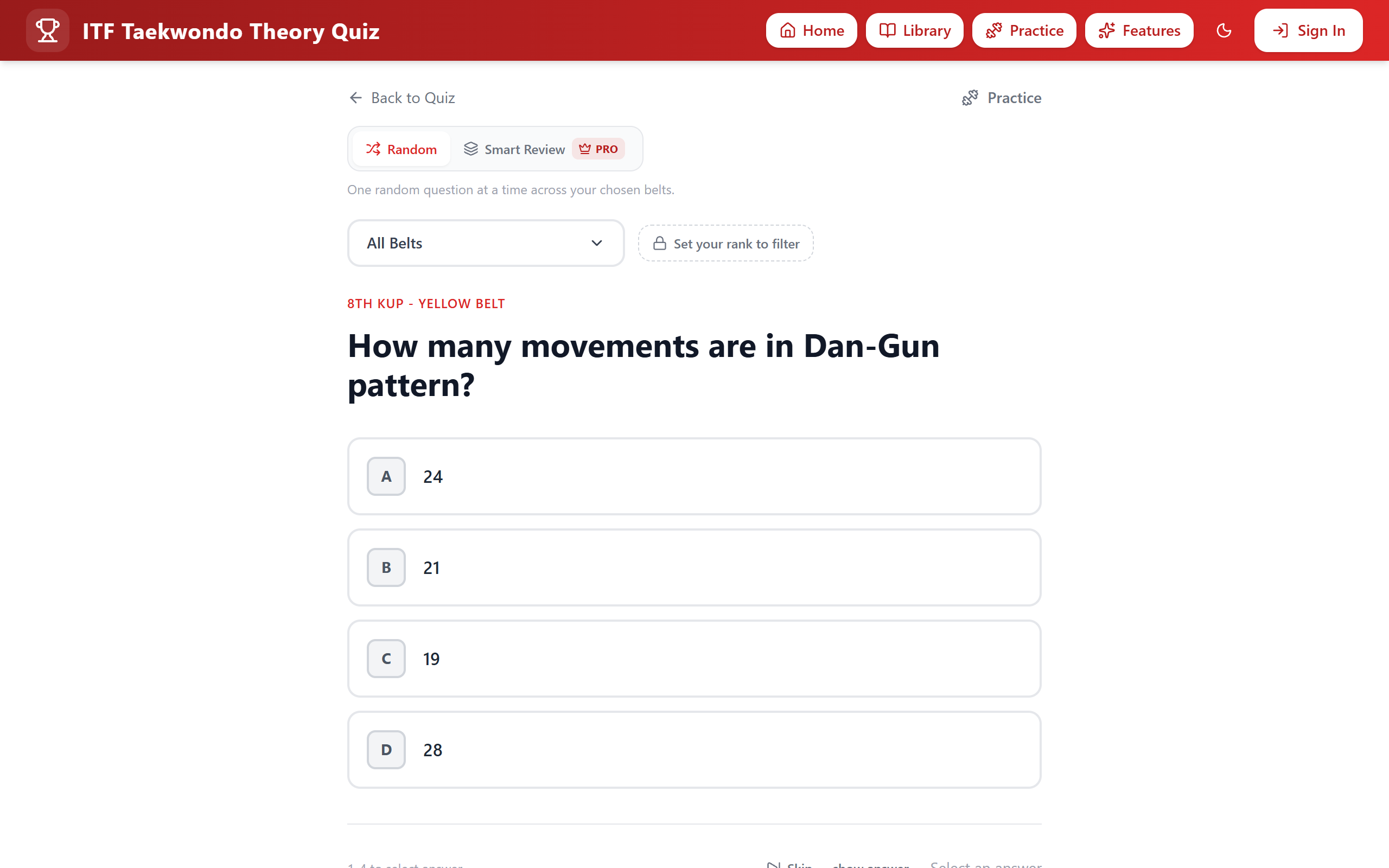 Screenshot of Practice & Smart Review